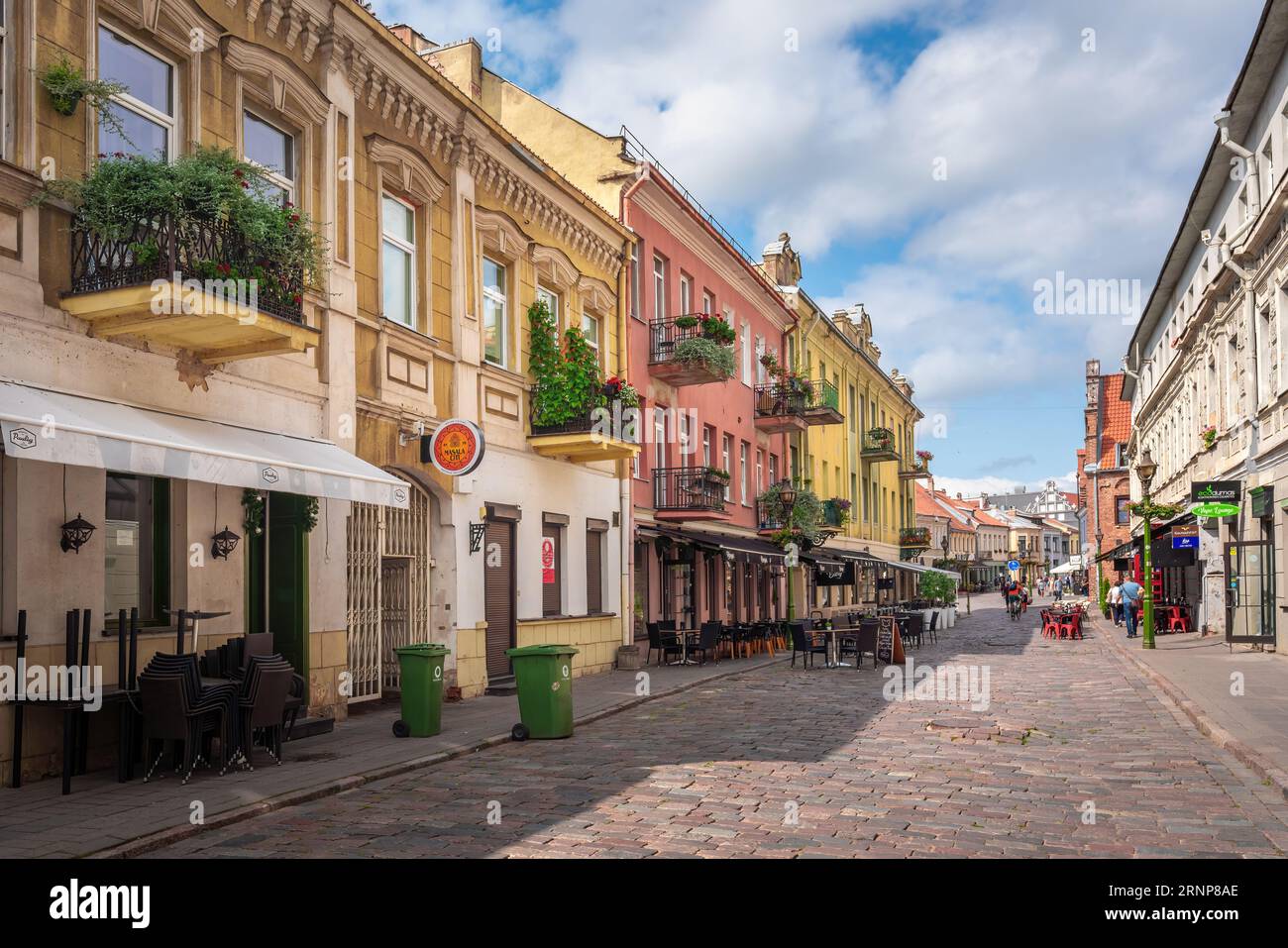 Vilniaus Street - Kaunas, Litauen Stockfoto