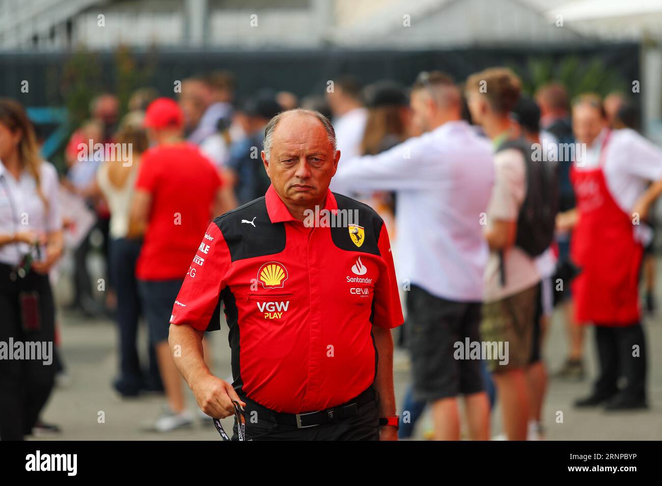 Frederic Vasseur (FRA) - Scuderia Ferrari Team Principal während des freien Trainings am Samstag den 2 September 2023 FORMEL 1 PIRELLI GRAN PREMIO D’ITALIA 2023 - Stockfoto