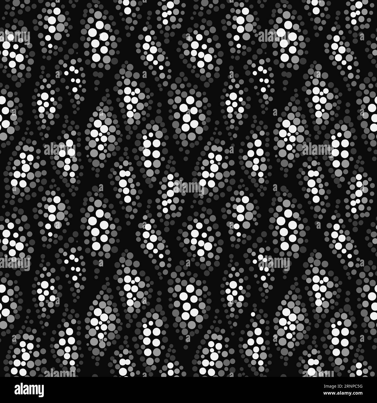 Nahtloses Muster mit abstrakten Punkten in Schwarz und weiß. Gepunkteter Hintergrund für Design. Handgezeichnete Vektortapete Stock Vektor