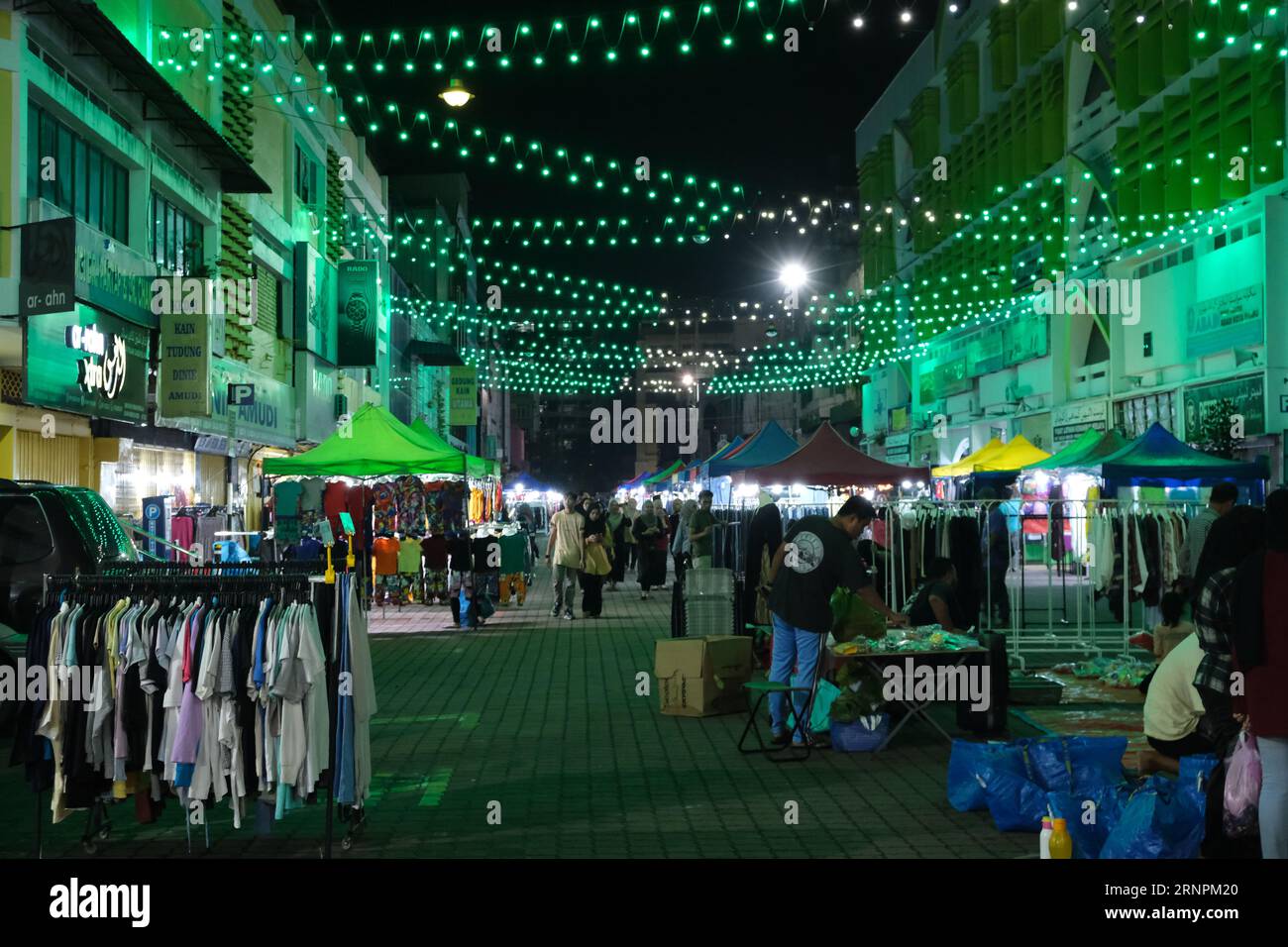 Nachtmarkt in Kota Bharu, der Hauptstadt Malaysias hyperkonservativen Bundesstaates Kelantan Stockfoto