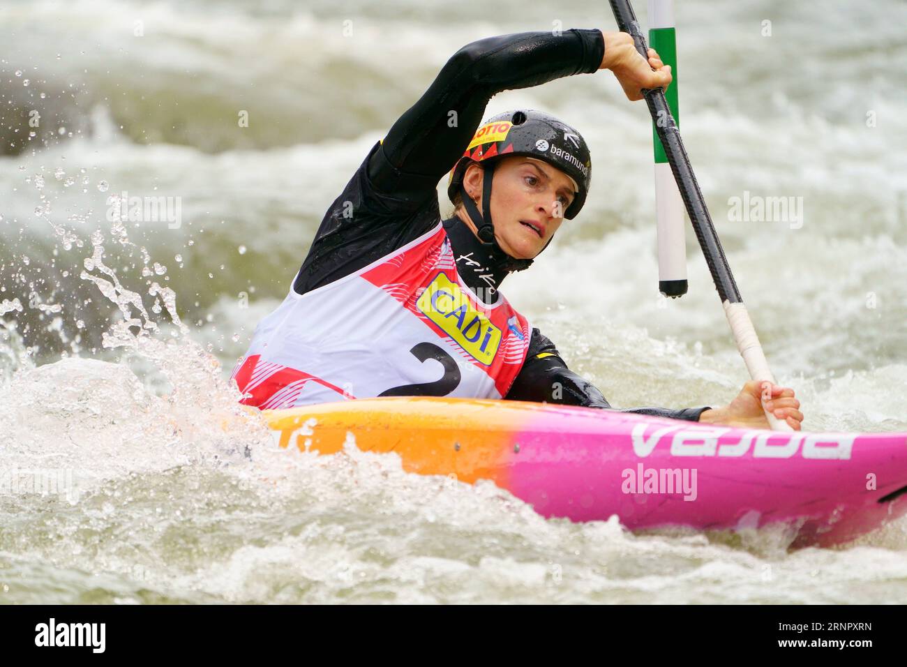 2. September 2023; Canal Olimpic de Segre, La Seu d'Urgell, Spanien: ICF Canoe Slalom World Cup, Final Men's Kayak, Ricarda Funk (GER) Credit: Joma/Alamy Live News Stockfoto