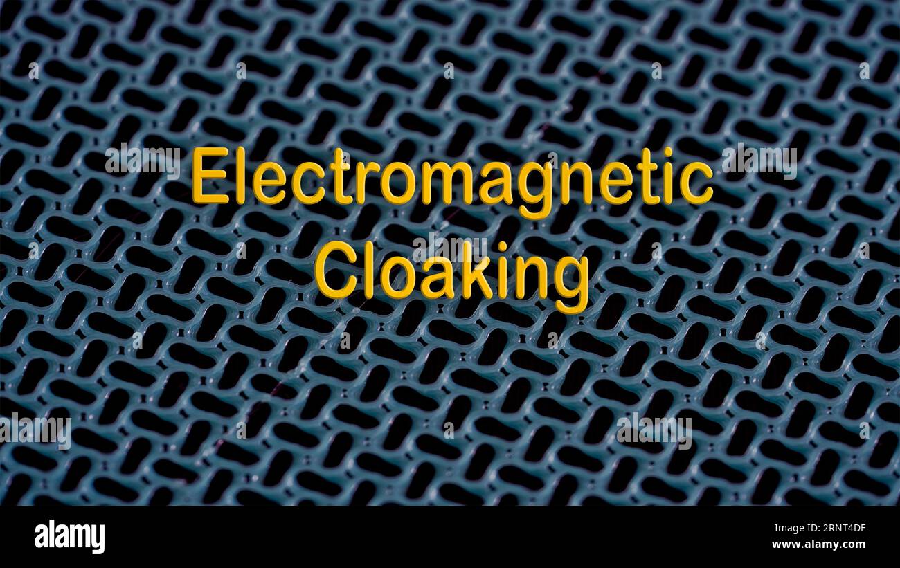 Elektromagnetische Tarnung: Metamaterialien, die dazu bestimmt sind, Objekte für bestimmte Wellenlängen elektromagnetischer Strahlung unsichtbar zu machen. Stockfoto