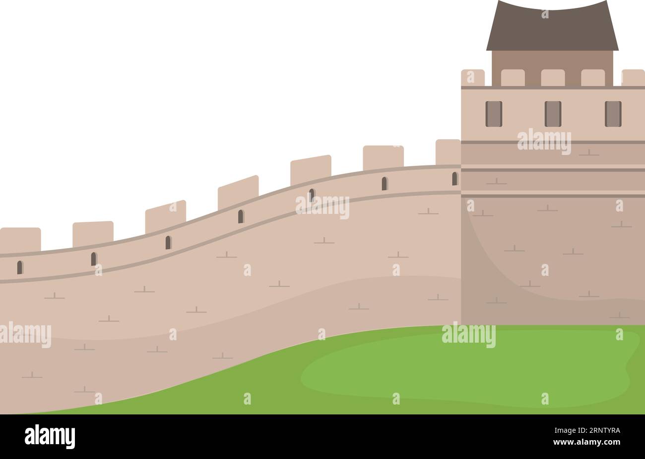 Tolle chinesische Mauer. Antike asiatische Architekturikone Stock Vektor