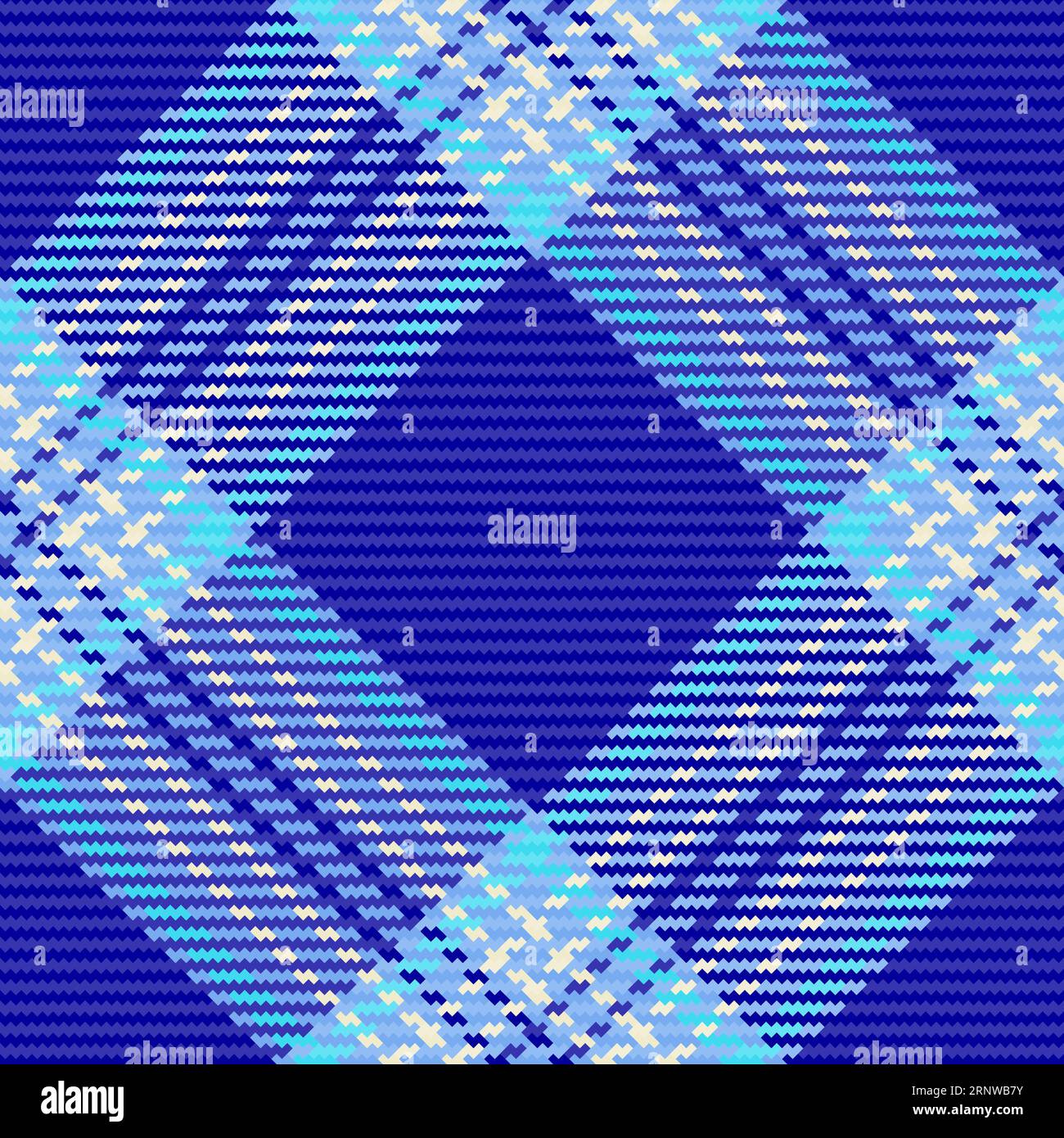 Hintergrund nahtloses Textil aus kariertem Tartan mit Vektor-Textur in Indigo- und blauen Farben. Stock Vektor