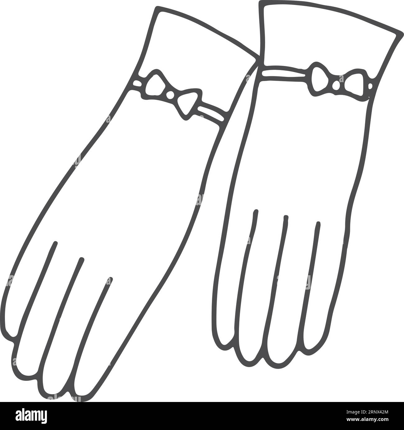 Symbol für Damenhandschuhe. Weibliches Zubehör Stock Vektor