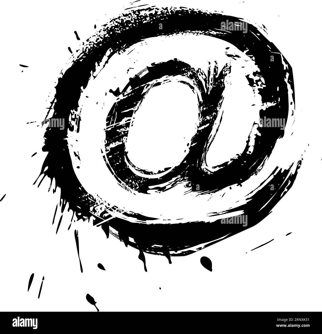 Symbol für E-Mail im Grunge-Stil Stock Vektor