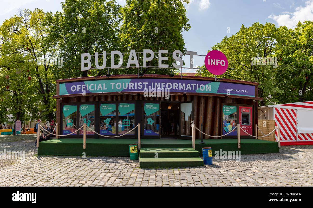 Ein Bild vom Budapest Info Touristeninformationszentrum. Stockfoto