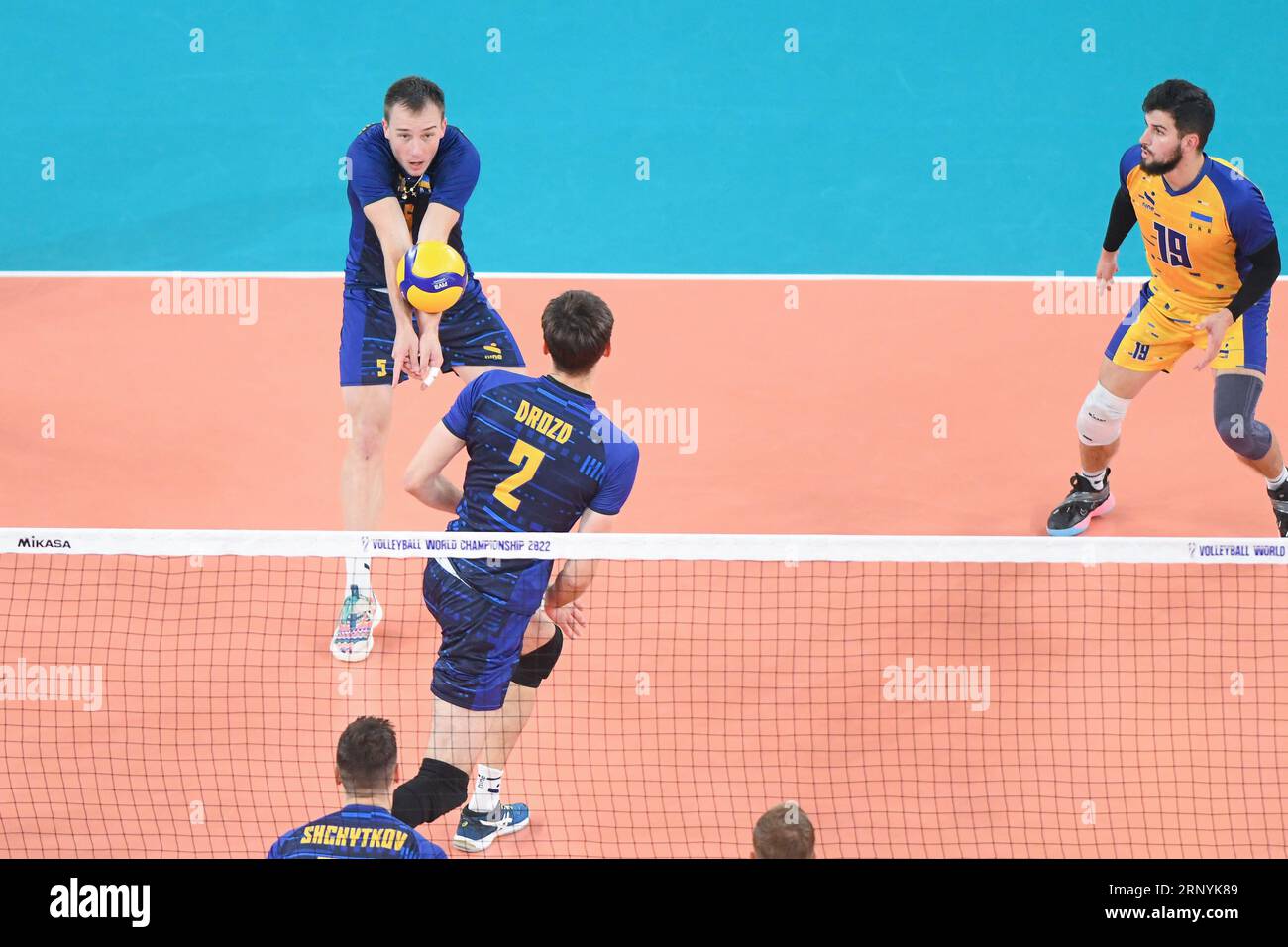 Oleh Plotnytskyi, Dmytro Kanaiev (Ukraine). Volleyball-Weltmeisterschaft 2022. Quartalsfinale Stockfoto
