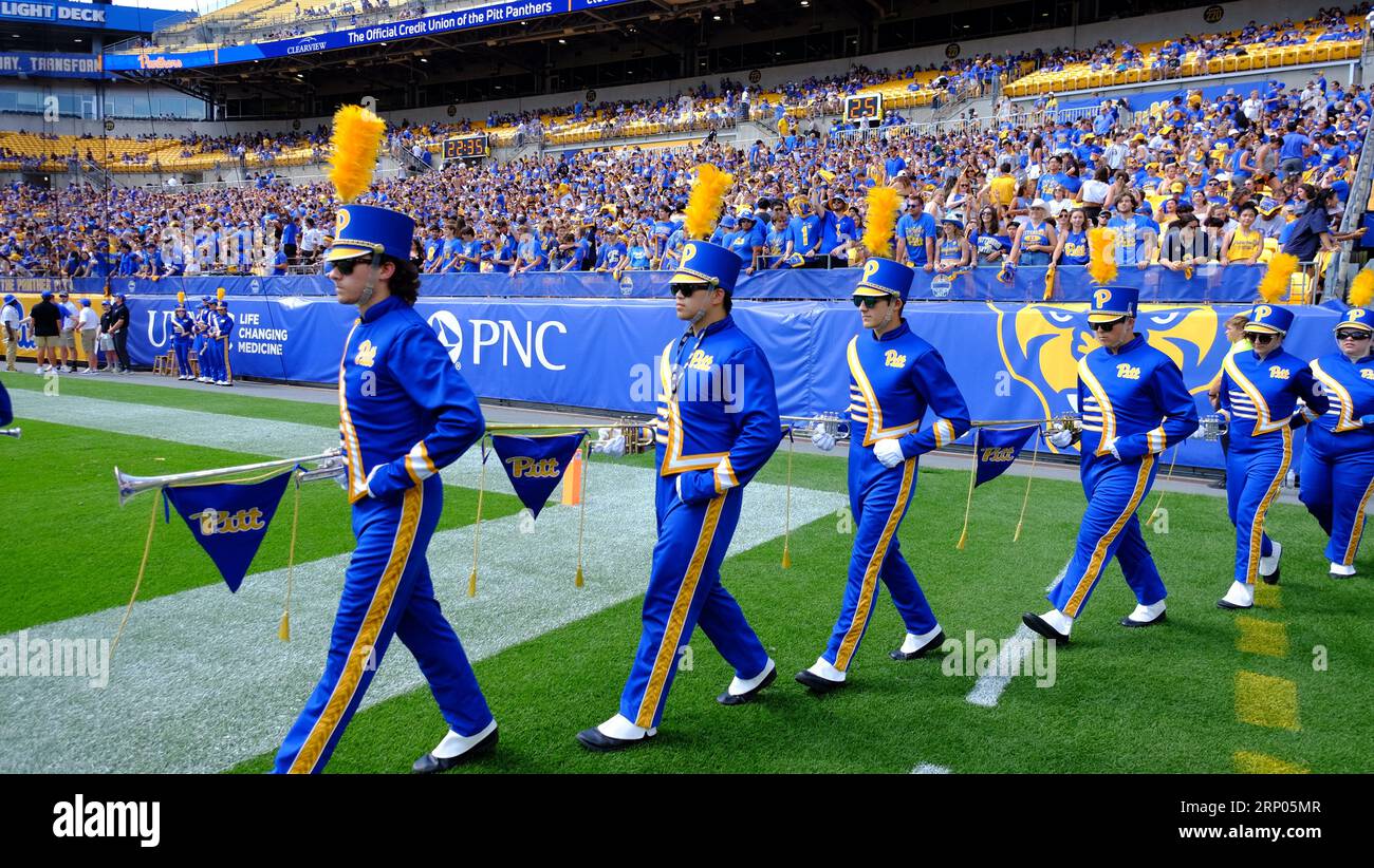 SEPTEMBER 2023: Pitt Band während der Pitt Panthers vs. Wofford Terriers in Pittsburgh, PA. Jason Pohuski/CSM Stockfoto