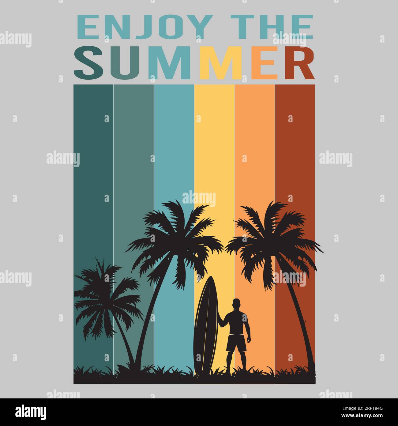 California Beach Paradise Grafikdesign, Typografie-Schriftzug Sommer-T-Shirt-Design Stock Vektor