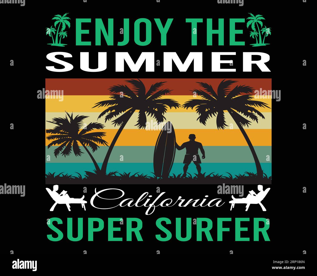 California Beach Paradise Grafikdesign, Typografie-Schriftzug Sommer-T-Shirt-Design Stock Vektor