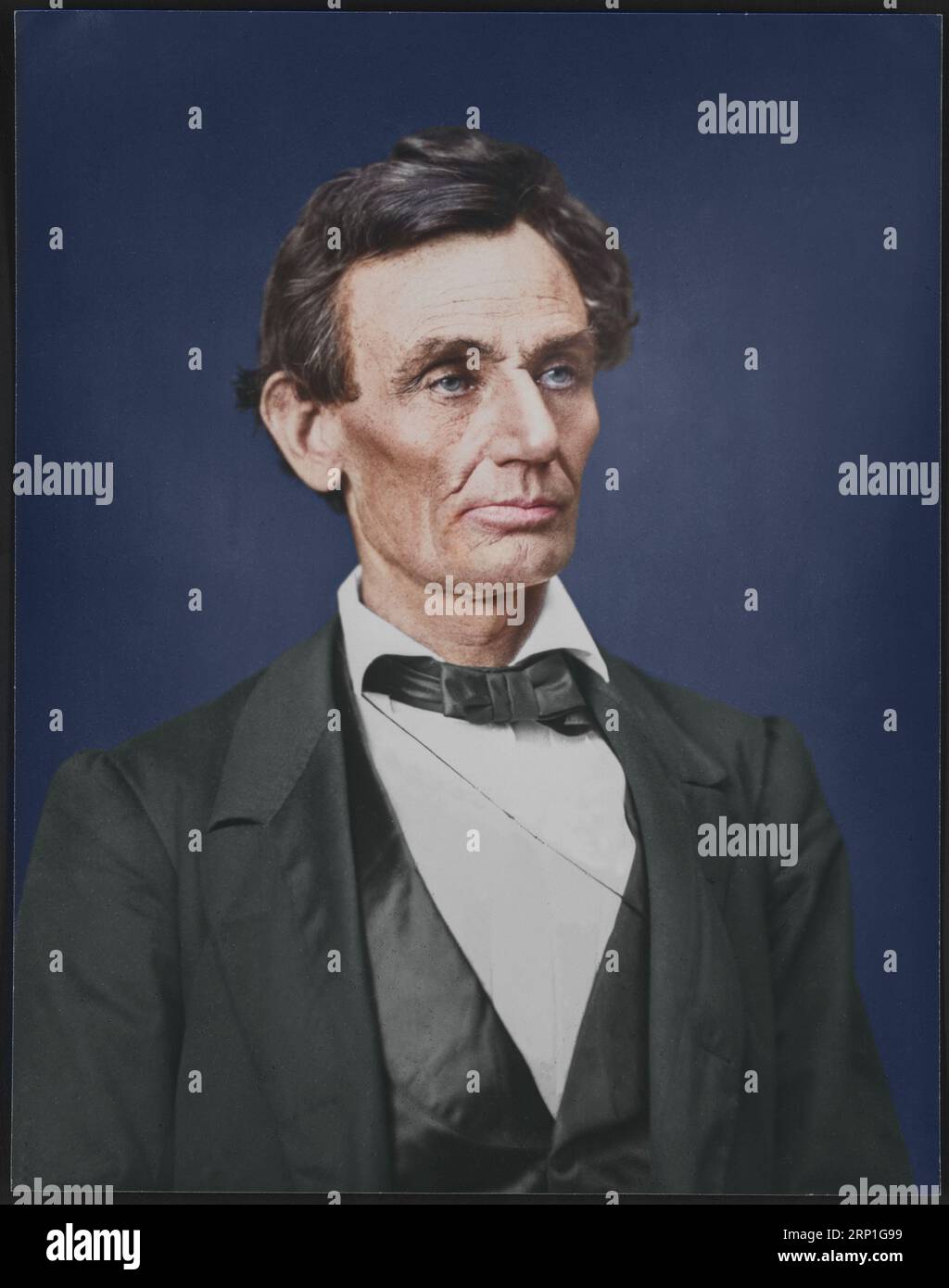 Abraham Lincoln, Präsidentschaftskandidat. Foto von Lincoln, gemacht aus einem Negativ, aufgenommen in Springfield, Illinois, von Alexander Hesler am 3. Juni 1860. Ein Stockfoto