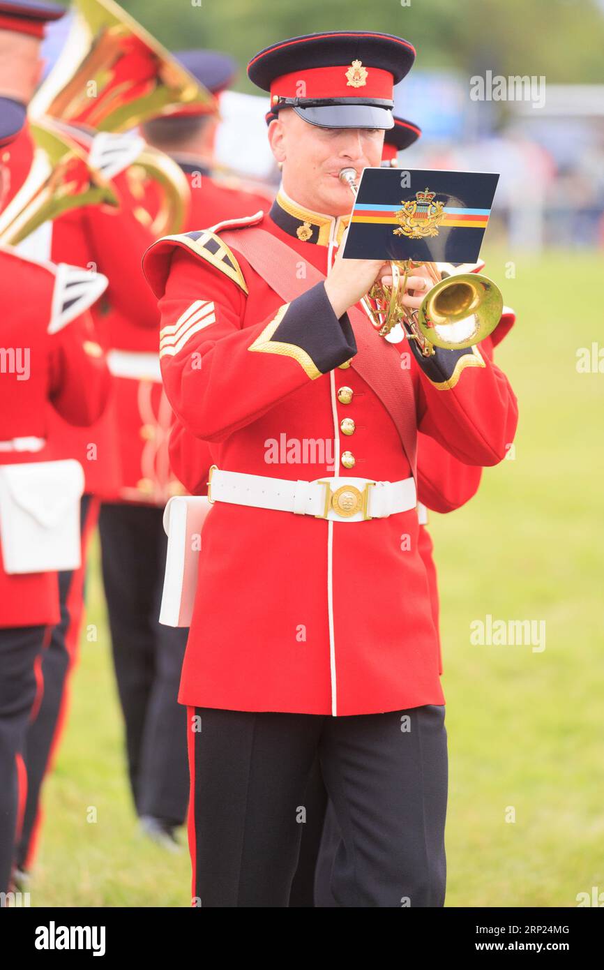 Am 31. August 2023 spielte die British Army Band Tidworth bei der Bucks County Show Stockfoto