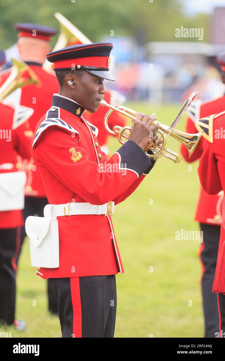 Am 31. August 2023 spielte die British Army Band Tidworth bei der Bucks County Show Stockfoto