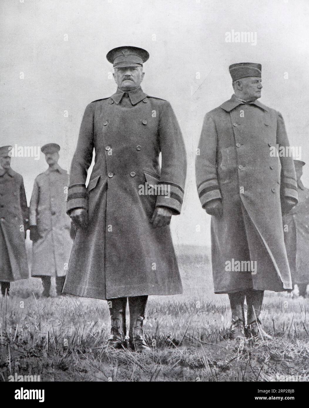 Generäle Pershing und Liggett in Clermont, 1917, Frankreich Stockfoto