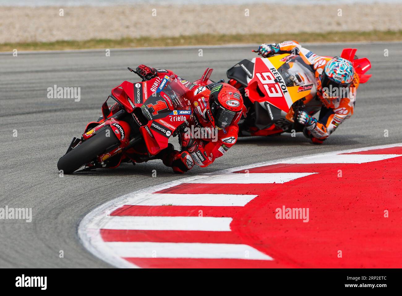 Barcelona, Spanien. September 2023. Francesco Bagnaia aus Italien von Ducati Lenovo Team mit Ducati während des MotoGP Sprint-Rennens der MotoGP Gran Premi Energi Monster de Catalunya auf dem Circuit de Barcelona-Catalunya in Barcelona. (Bild: © David Ramirez/DAX über ZUMA Press Wire) NUR REDAKTIONELLE VERWENDUNG! Nicht für kommerzielle ZWECKE! Stockfoto