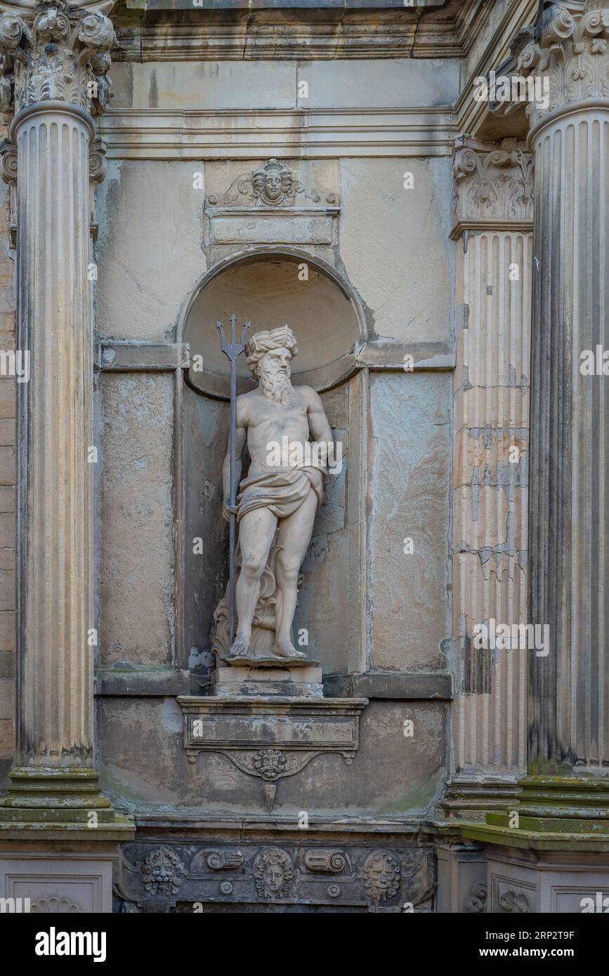 Neptun-Statue auf Schloss Kronborg - Helsingor, Dänemark Stockfoto