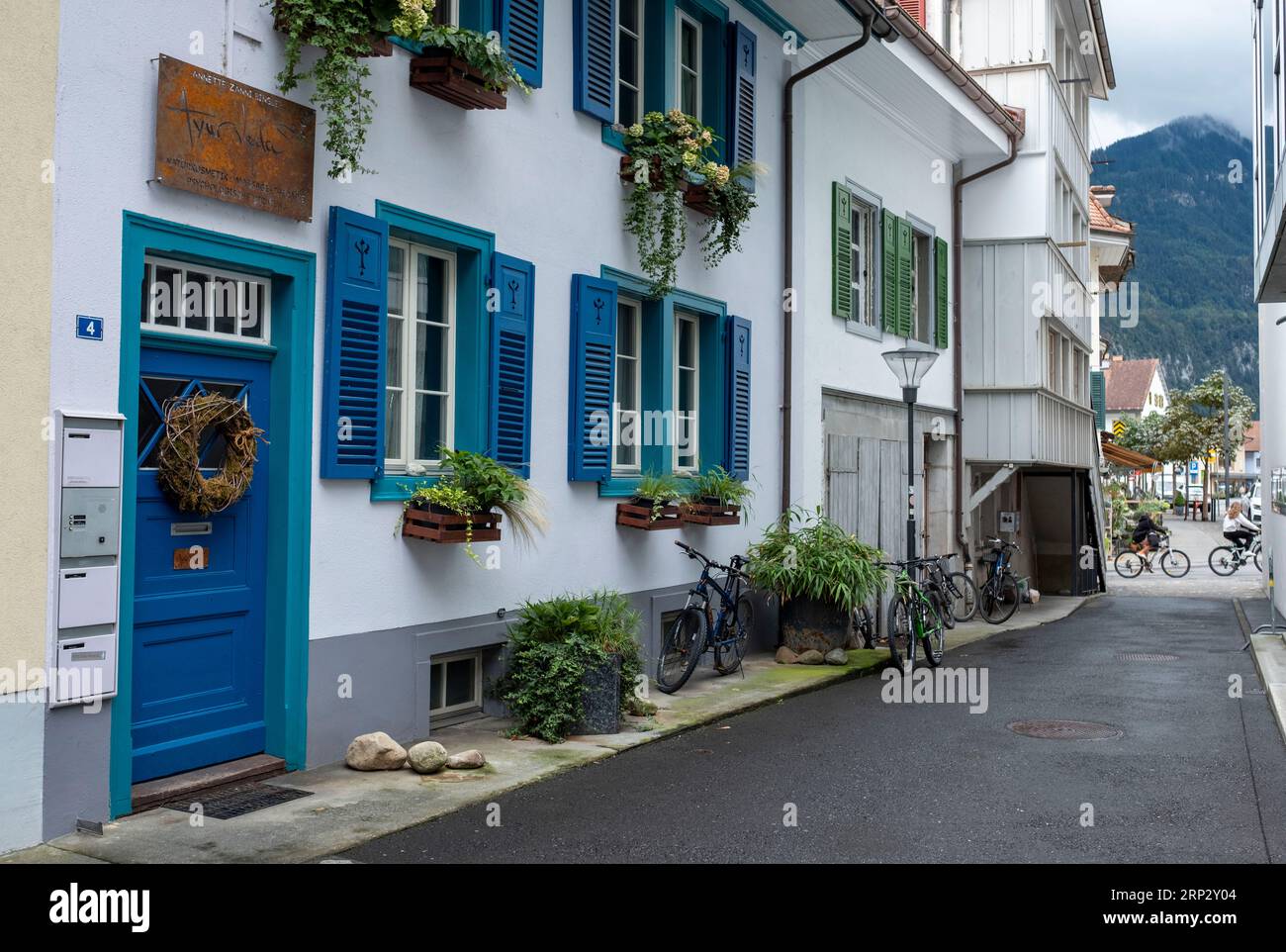 Unterseen Altstadt, Interlaken, Kanton Bern, Schweiz. Stockfoto