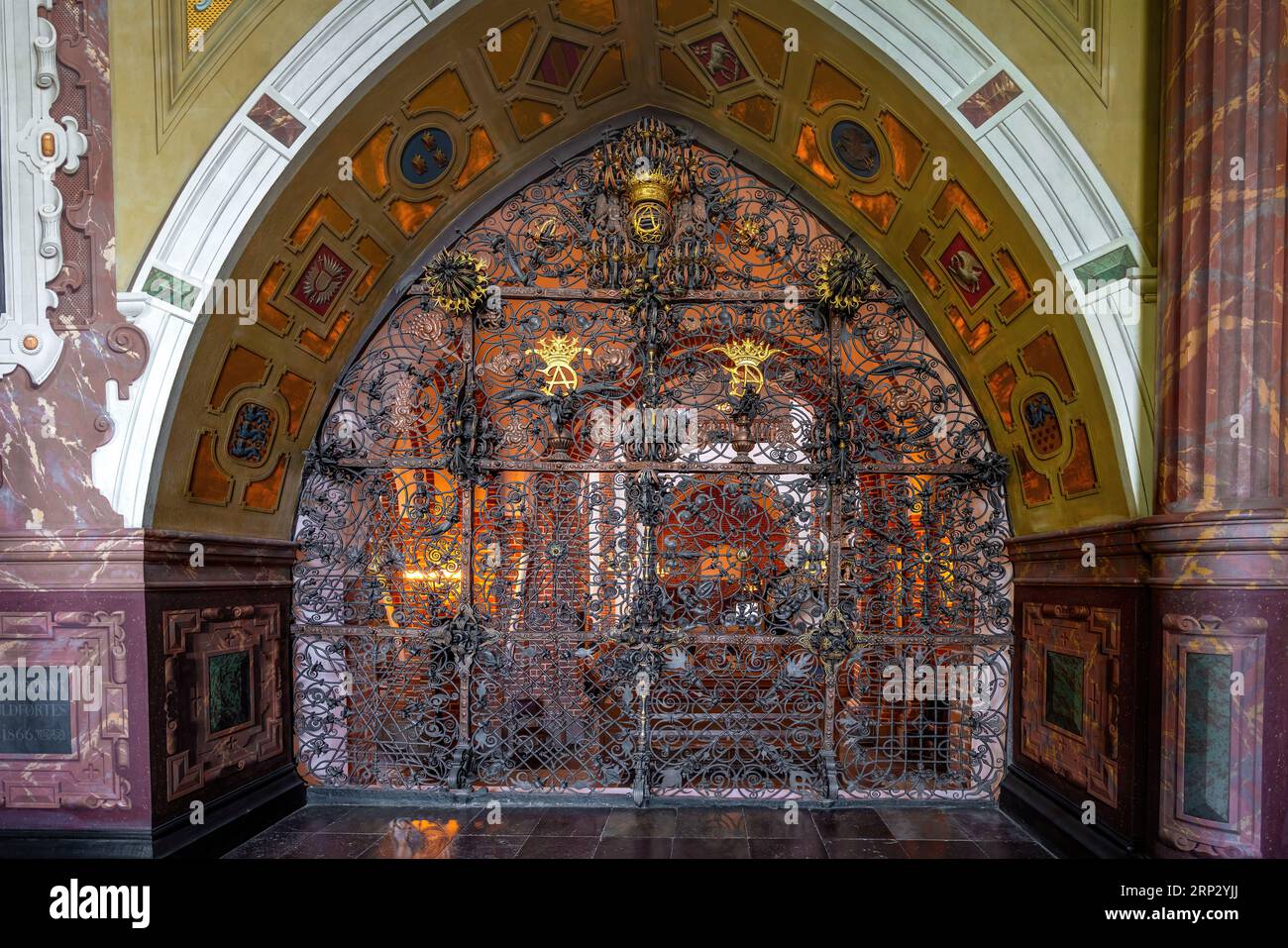 Caspar Fincke Gitter - Christian IV Kapelle in der Kathedrale von Roskilde - Roskilde, Dänemark Stockfoto