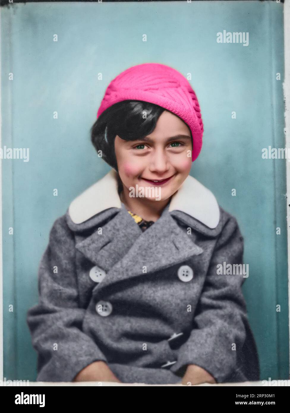 Anne Frank im Alter von fünf Jahren. Bad Aachen, Deutschland, 11. September 1934. Bitte beachten Sie, dass das Gesicht von Anne Frank digital verbessert wurde. Nicht alt Stockfoto