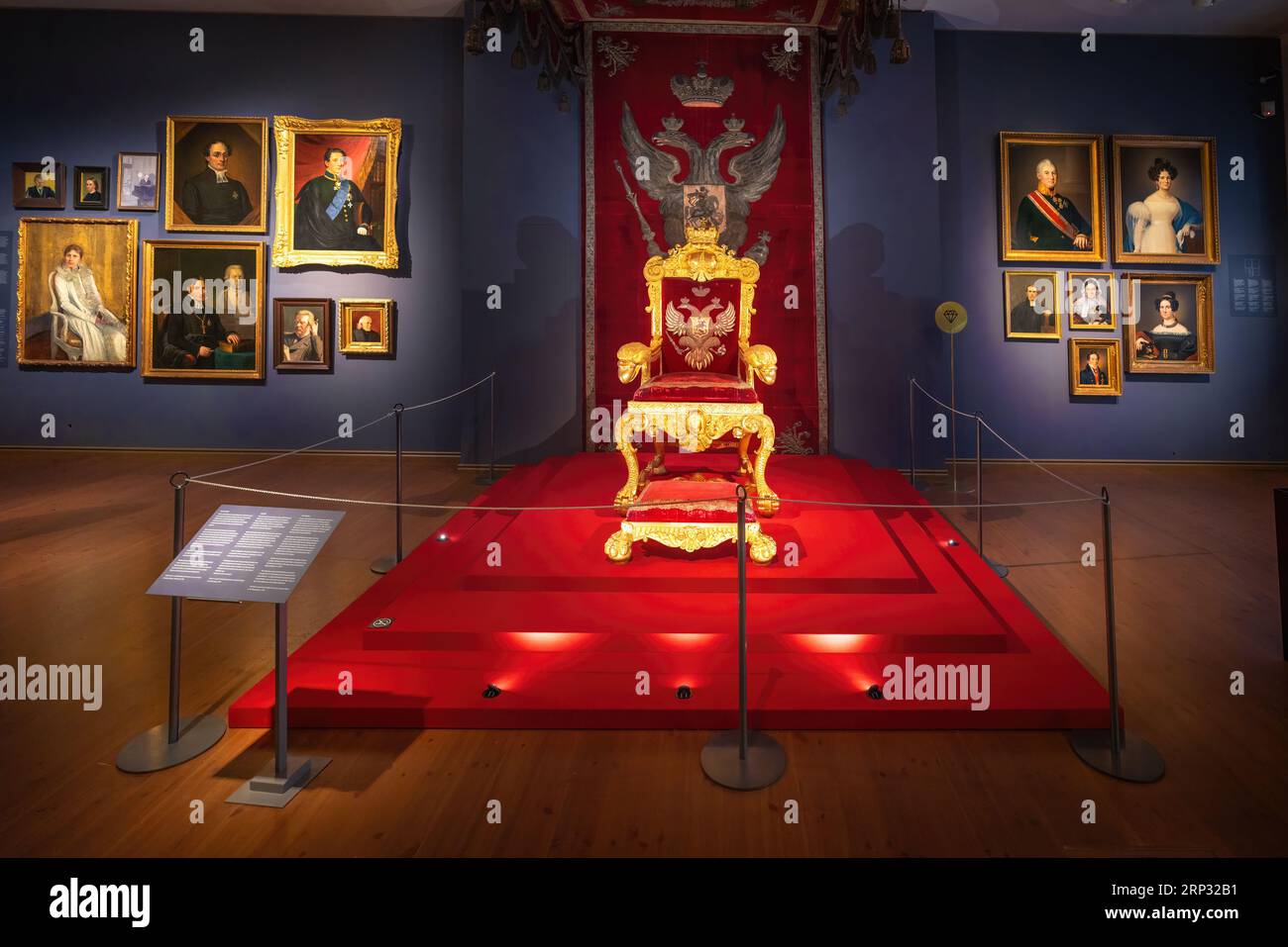 Kaiserthron im Nationalmuseum von Finnland - Helsinki, Finnland Stockfoto