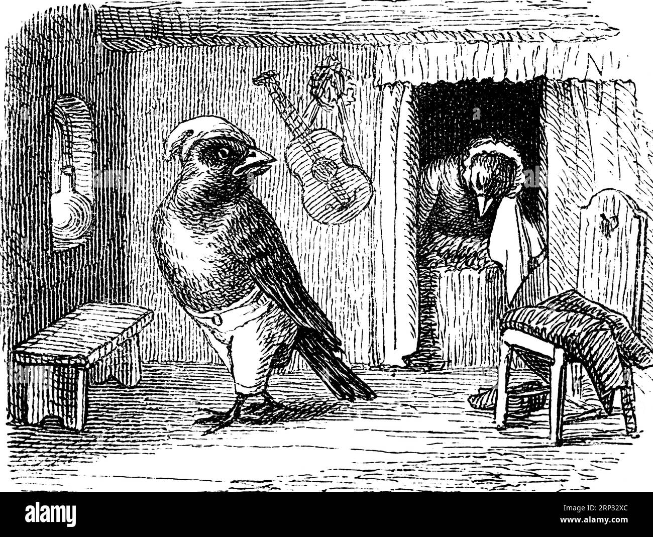 Fritz Reuter (1810) (1874) niederdeutsche Schriftstellerin und Dichterin, Hanne Nuete un de Luette Pudel, eine Vogel, und Menschengeschichte, Platt, Niederdeutsch, Niedrig Stockfoto