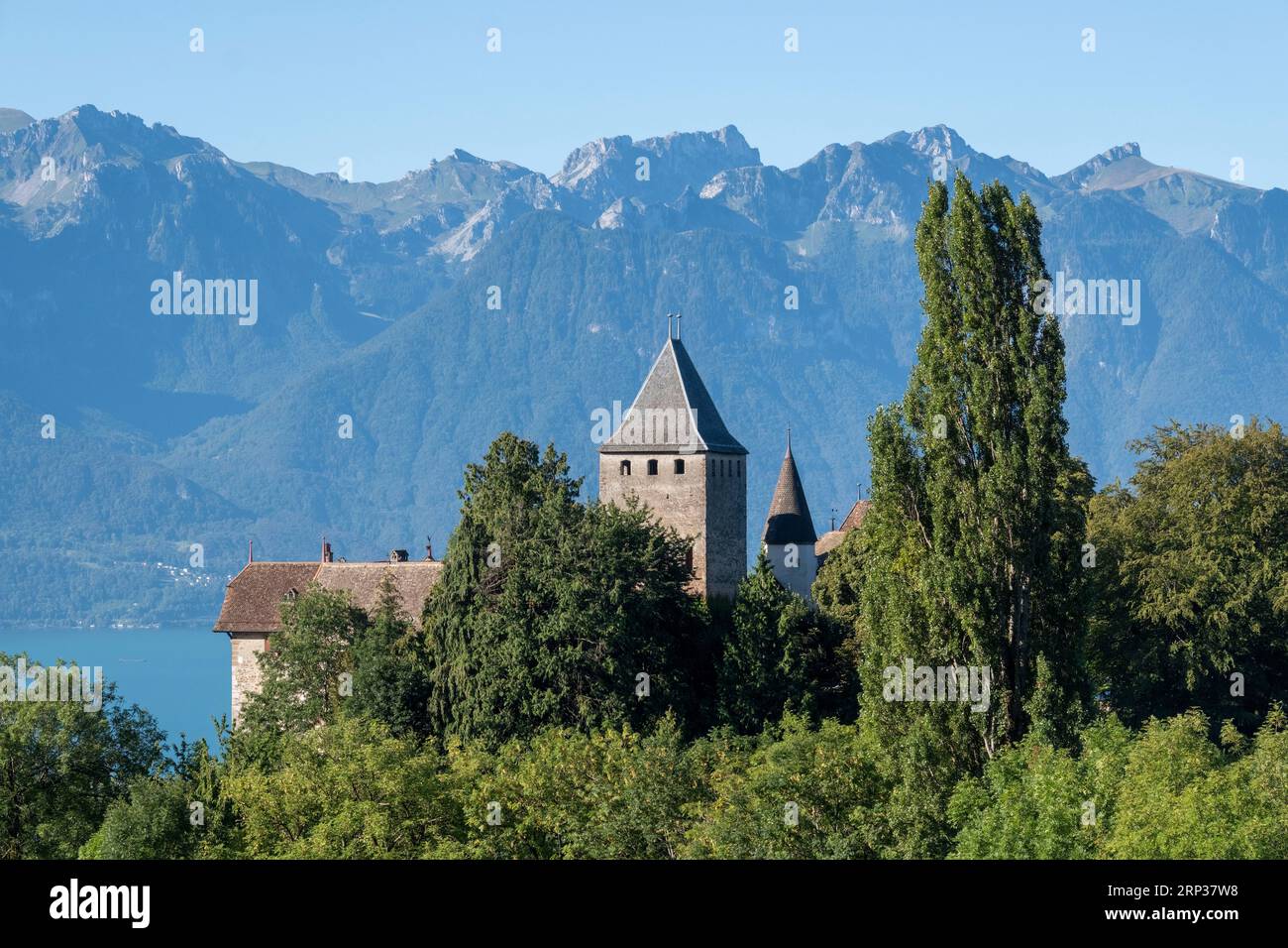 Schloss Blonay, Kanton Waadt, Schweiz. Stockfoto