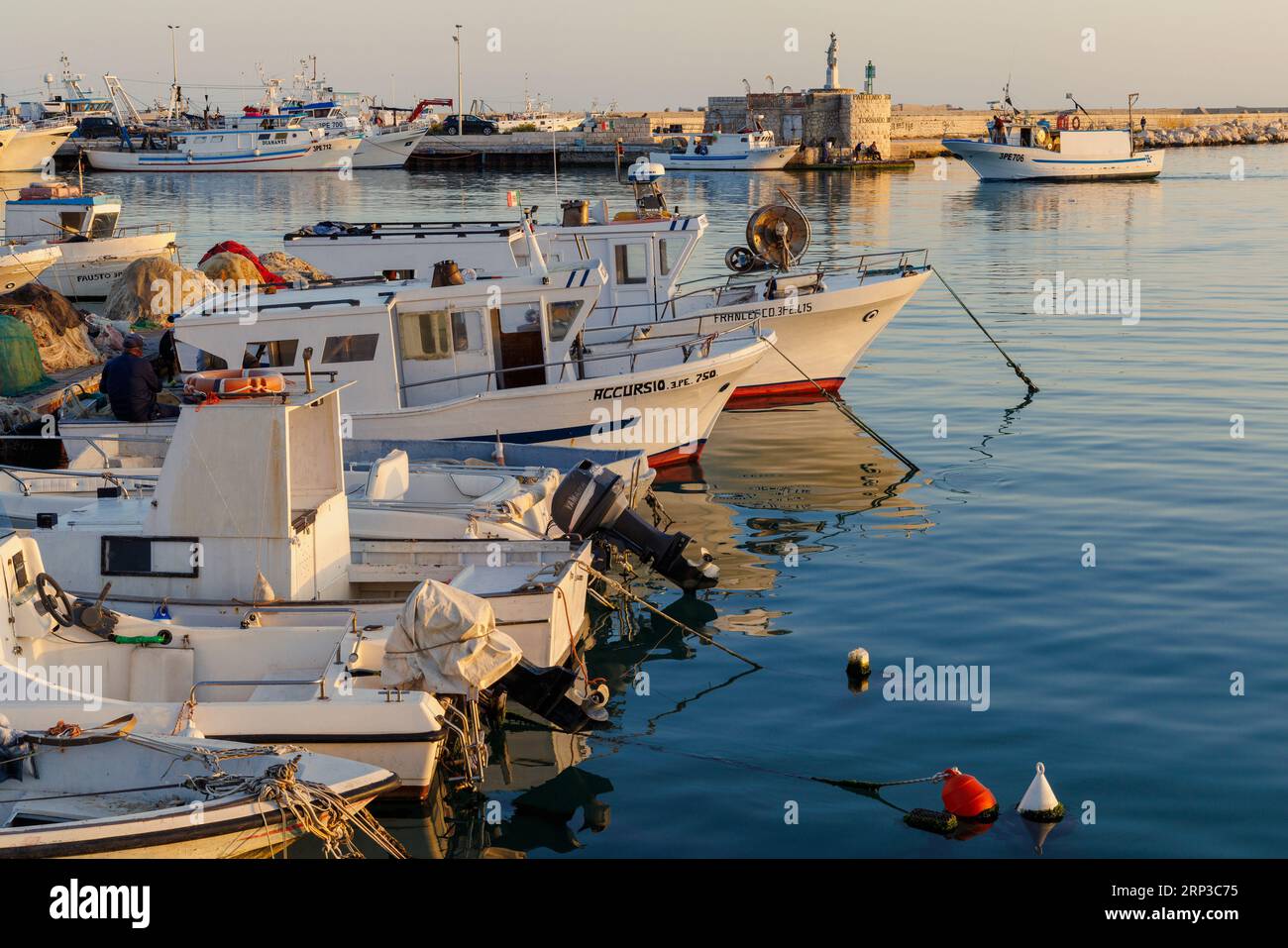 Der Fischerhafen. Sciacca, Sizilien, Italien. Stockfoto