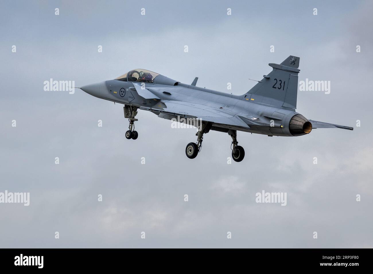 Schwedische Luftwaffe - SAAB JAS 39 Gripen, bei der Royal International Air Tattoo 2023. Stockfoto