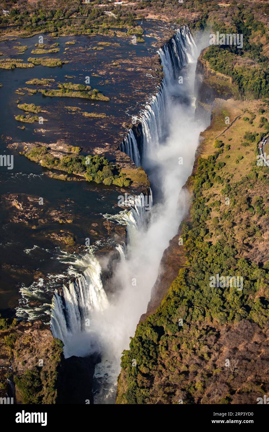 Victoria Falls, Luftaufnahme, Simbabwe, Sambia Stockfoto