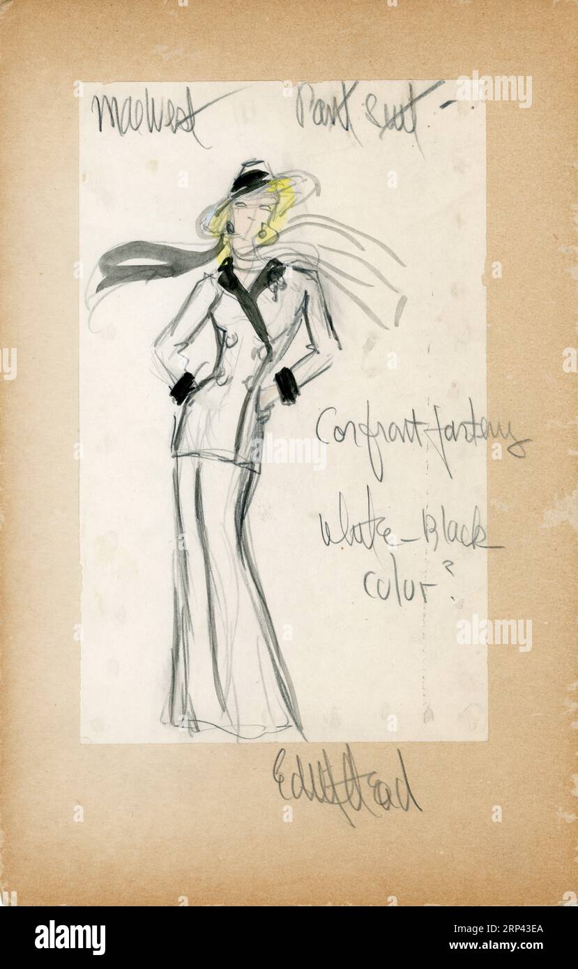 Kostümdesign für MAE WEST von EDITH HEAD Date und Produktion unbekannt Stockfoto