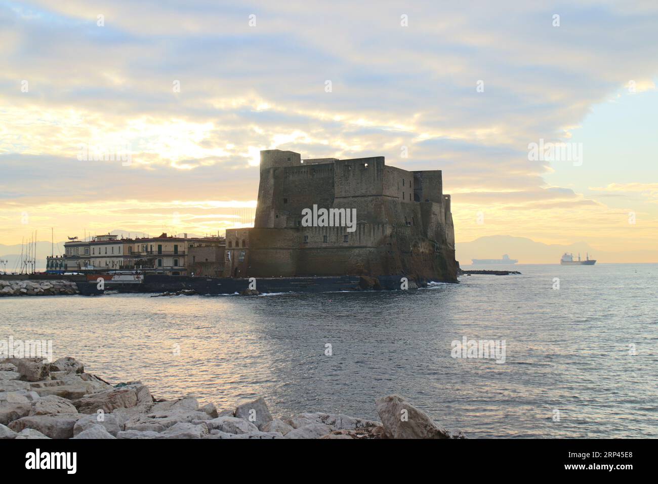 Das Eischloss von Neapel in Italien Stockfoto