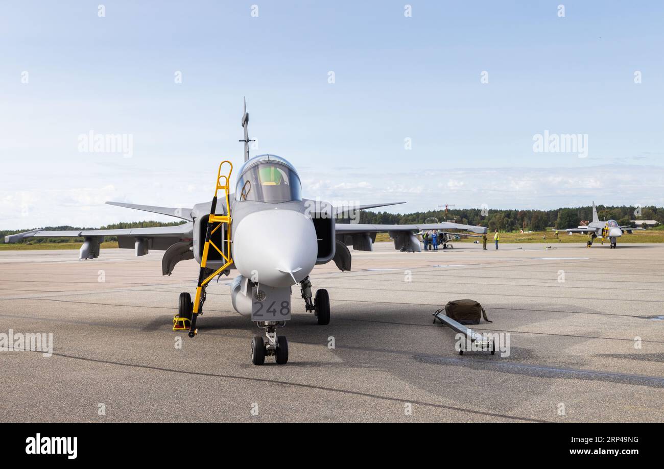 Jas 39 Gripen C, Flugschau, Örebro Flughafen, Örebro, Schweden. Stockfoto