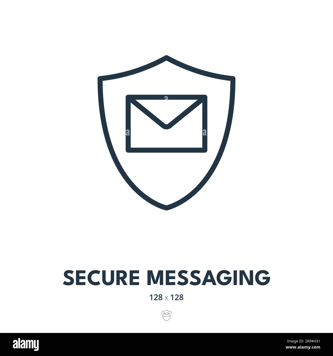 Symbol Für Sicheres Messaging. Sicherheit, Kommunikation, Datenschutz. Bearbeitbare Kontur. Symbol „Einfacher Vektor“ Stock Vektor