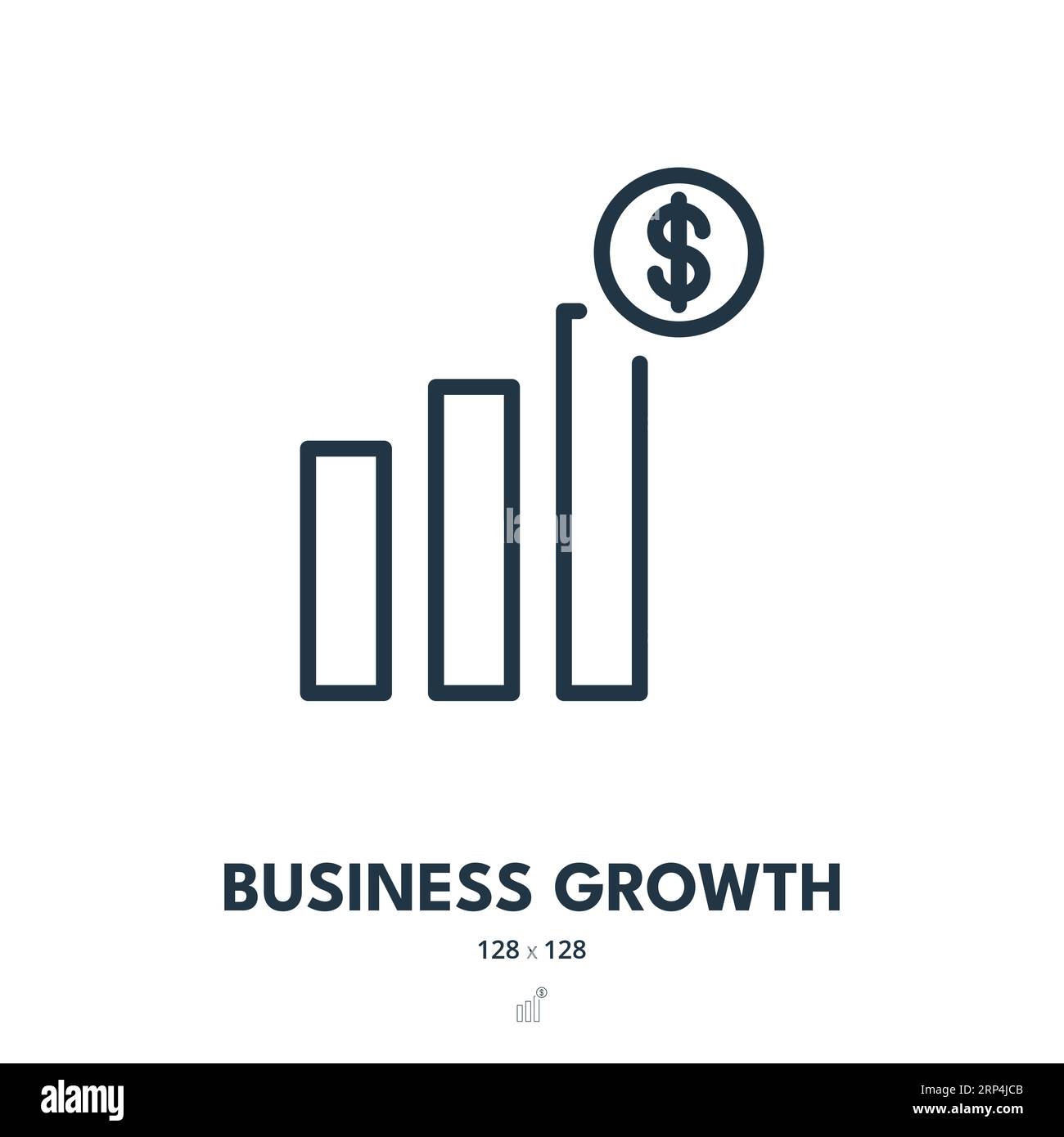 Symbol Für Geschäftswachstum. Fortschritt, Steigerung, Gewinn. Bearbeitbare Kontur. Symbol „Einfacher Vektor“ Stock Vektor