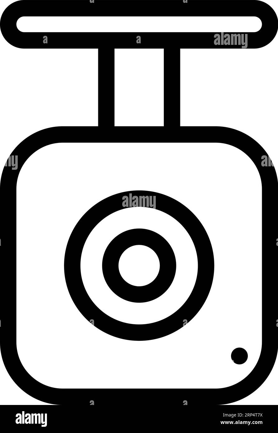 Auto DVR-Symbol, Dashboard-Kamera Dashcam, Videoaufzeichnung wichtiger Ereignisse Stock Vektor