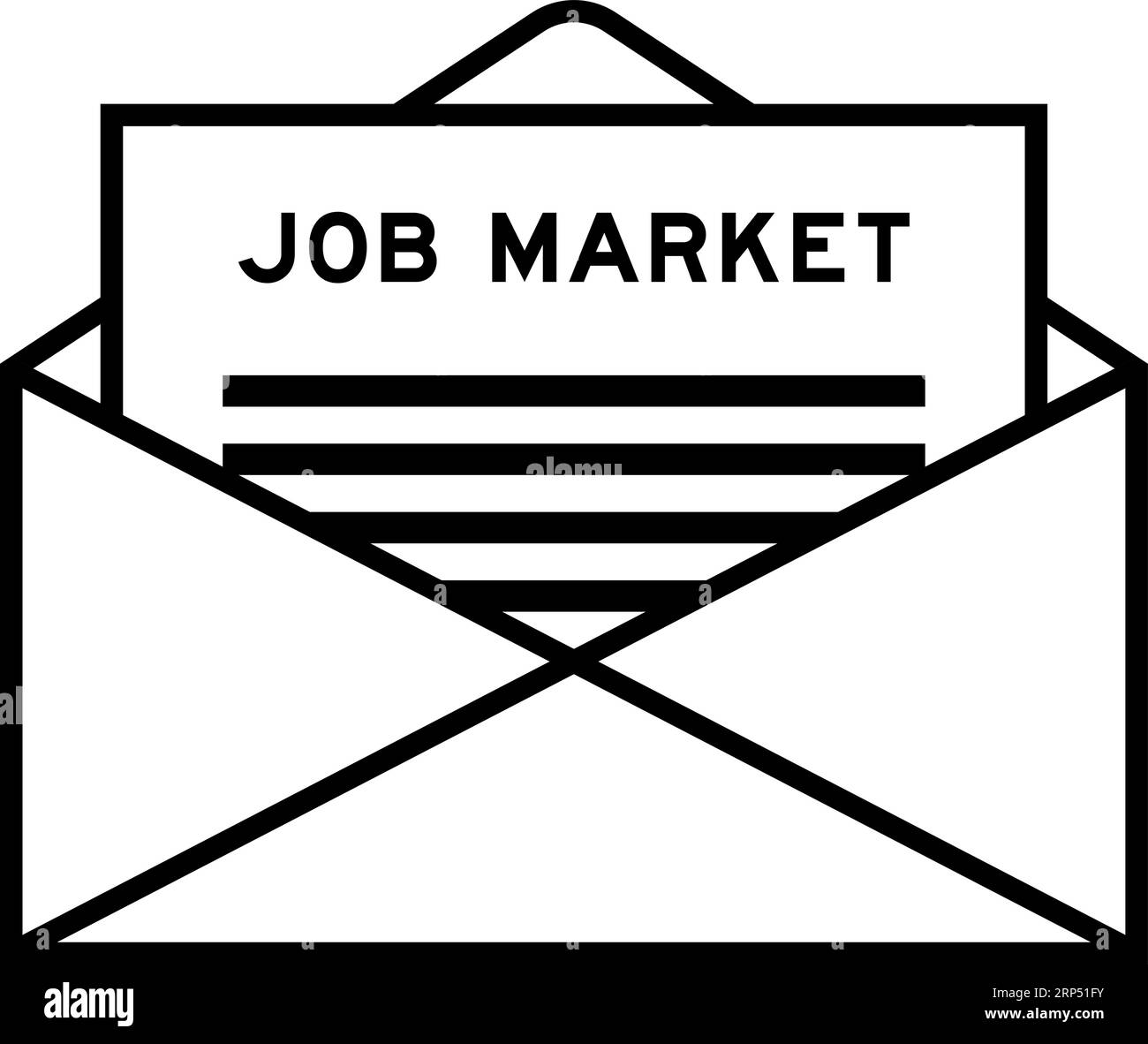 Briefumschlag und Briefschild mit dem Wort „Job Market“ als Schlagzeile Stock Vektor