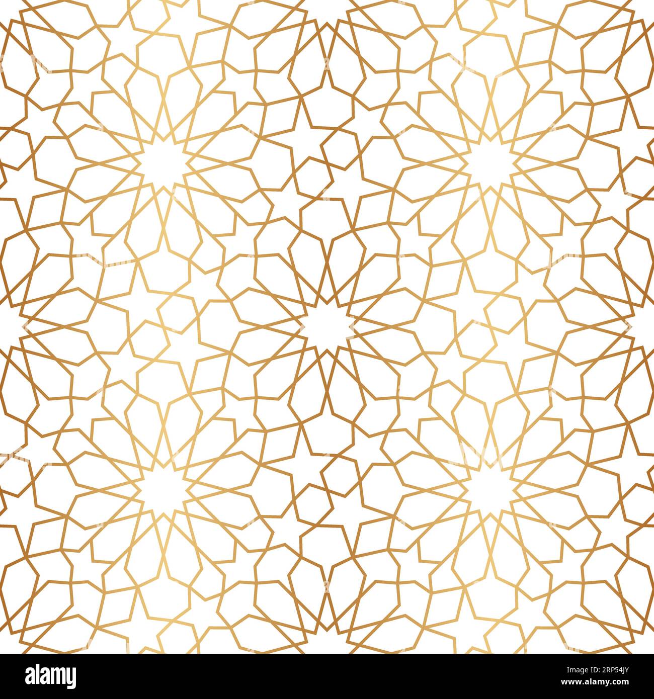 Nahtloses Muster aus Marokko-Gold. Sich wiederholendes goldenes marocco-Raster. Arabischer Hintergrund. Wiederholtes einfaches marokkanisches Mosaikmotiv. Islamische Textur. Design-Druck Stock Vektor