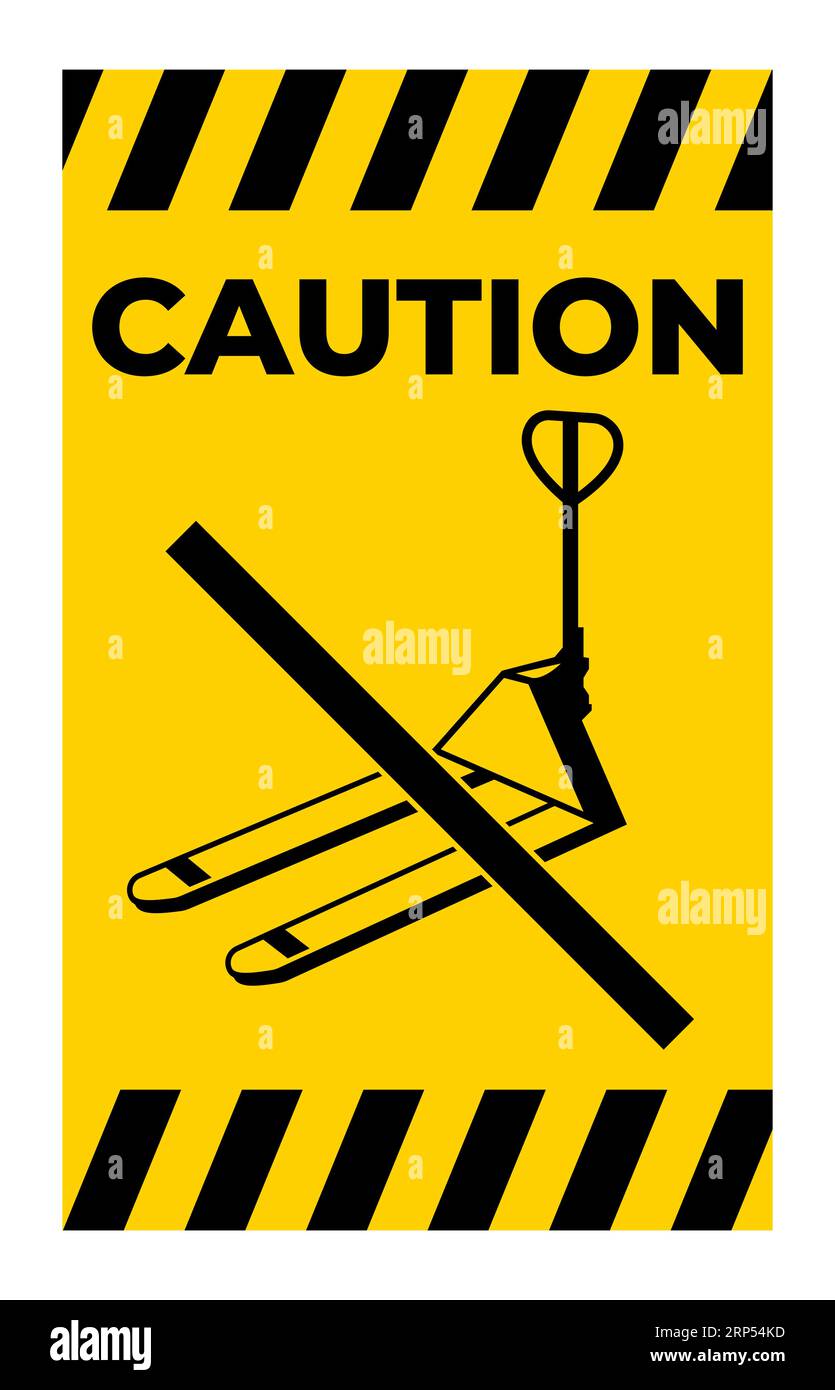 Schild Für Verbotene Maßnahmen. Palettenheber Auf Weißem Hintergrund Stock Vektor