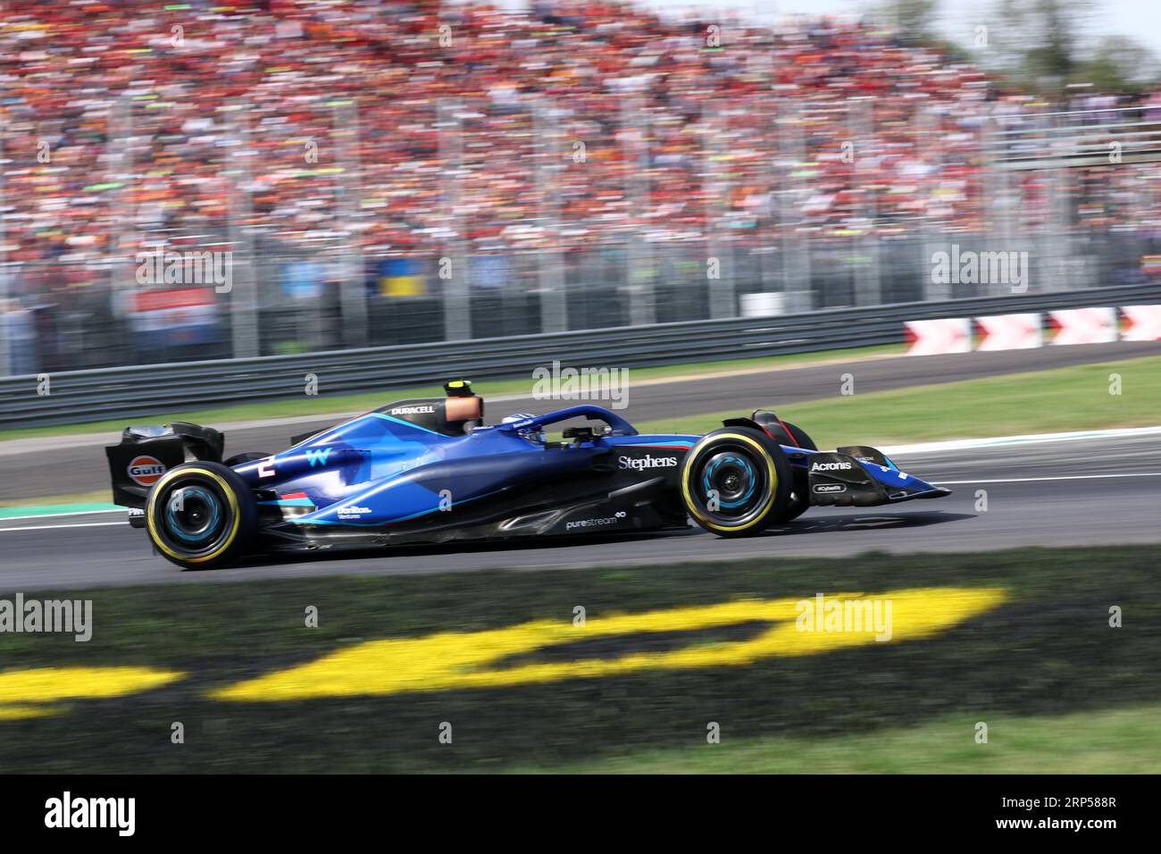 Monza, Italien. September 2023. Logan Sargeant von Williams Racing während des F1 Grand Prix von Italien im Autodromo Nazionale am 3. September 2023 in Monza, Italien. Dank: Marco Canoniero/Alamy Live News Stockfoto