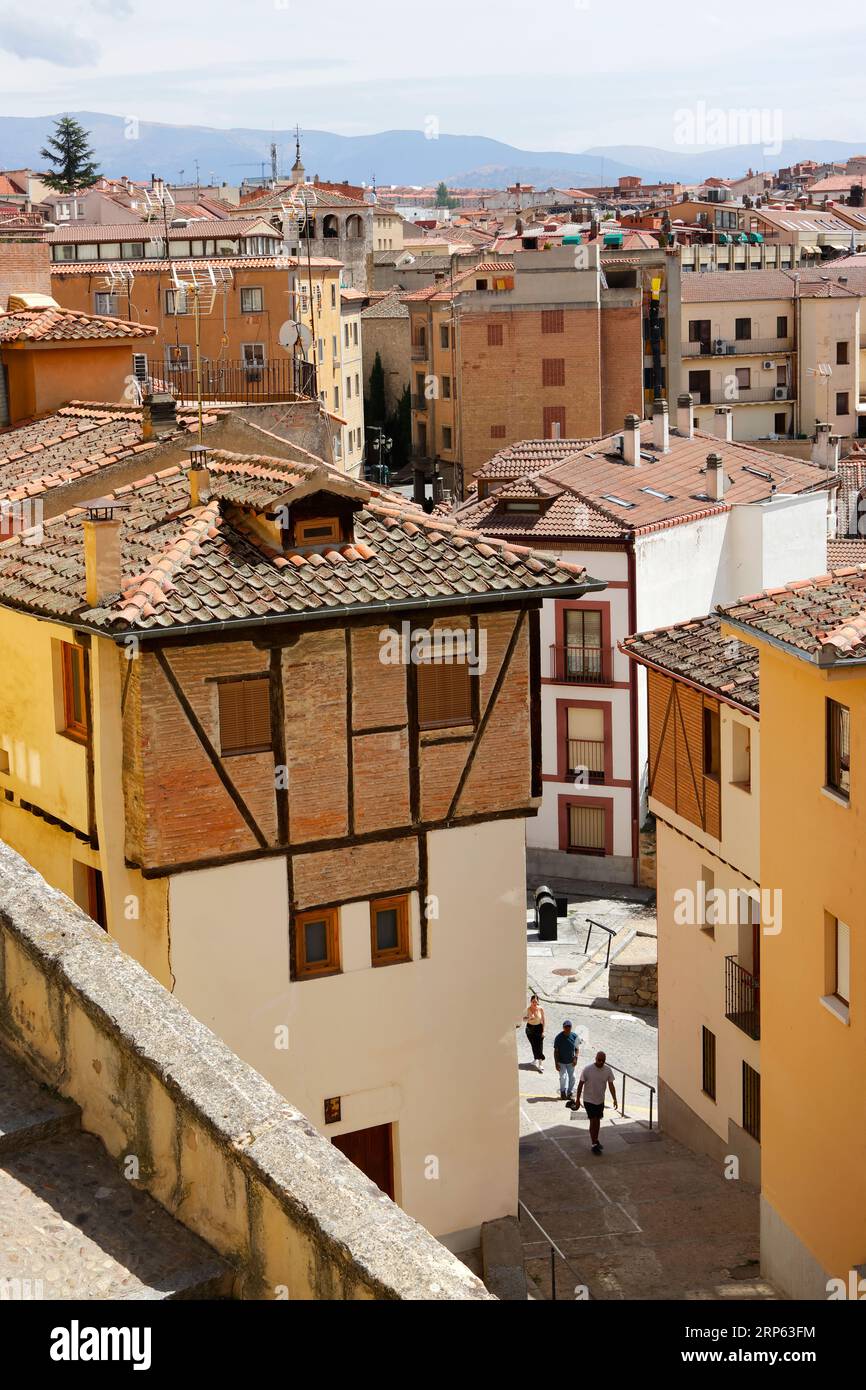 Straßenszenen in der Altstadt von Segovia, Spanien Stockfoto