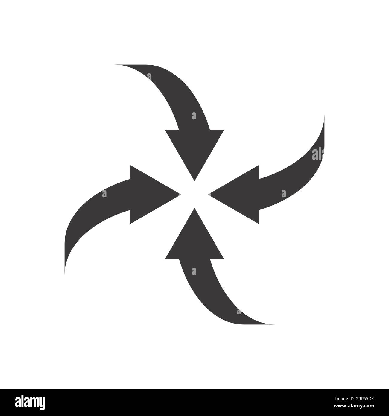 Radiale konzentrische Innenseite rotierender Pfeile im Uhrzeigersinn Stock Vektor