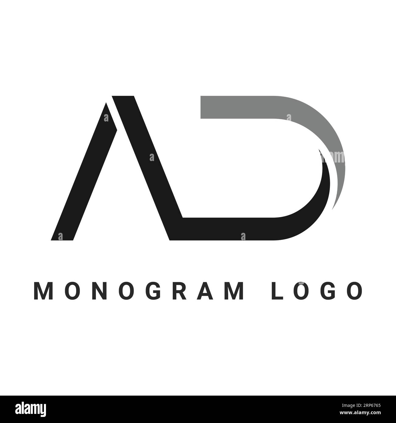 Modernes Initial AD oder da Monogramm Text Letter Logo Design Stock Vektor