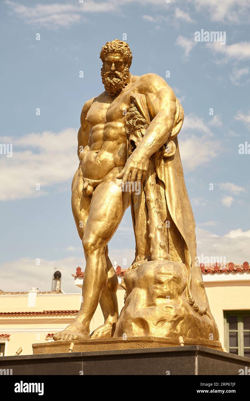 Herkules-Statue in der Stadt Argos Stockfoto