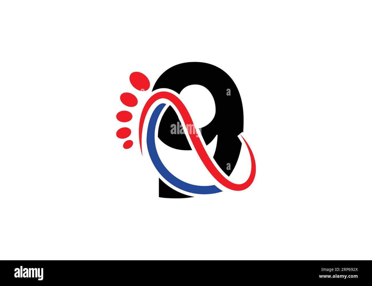 Letter 9 Fuß Logo Design Vektor Vorlage. Stock Vektor