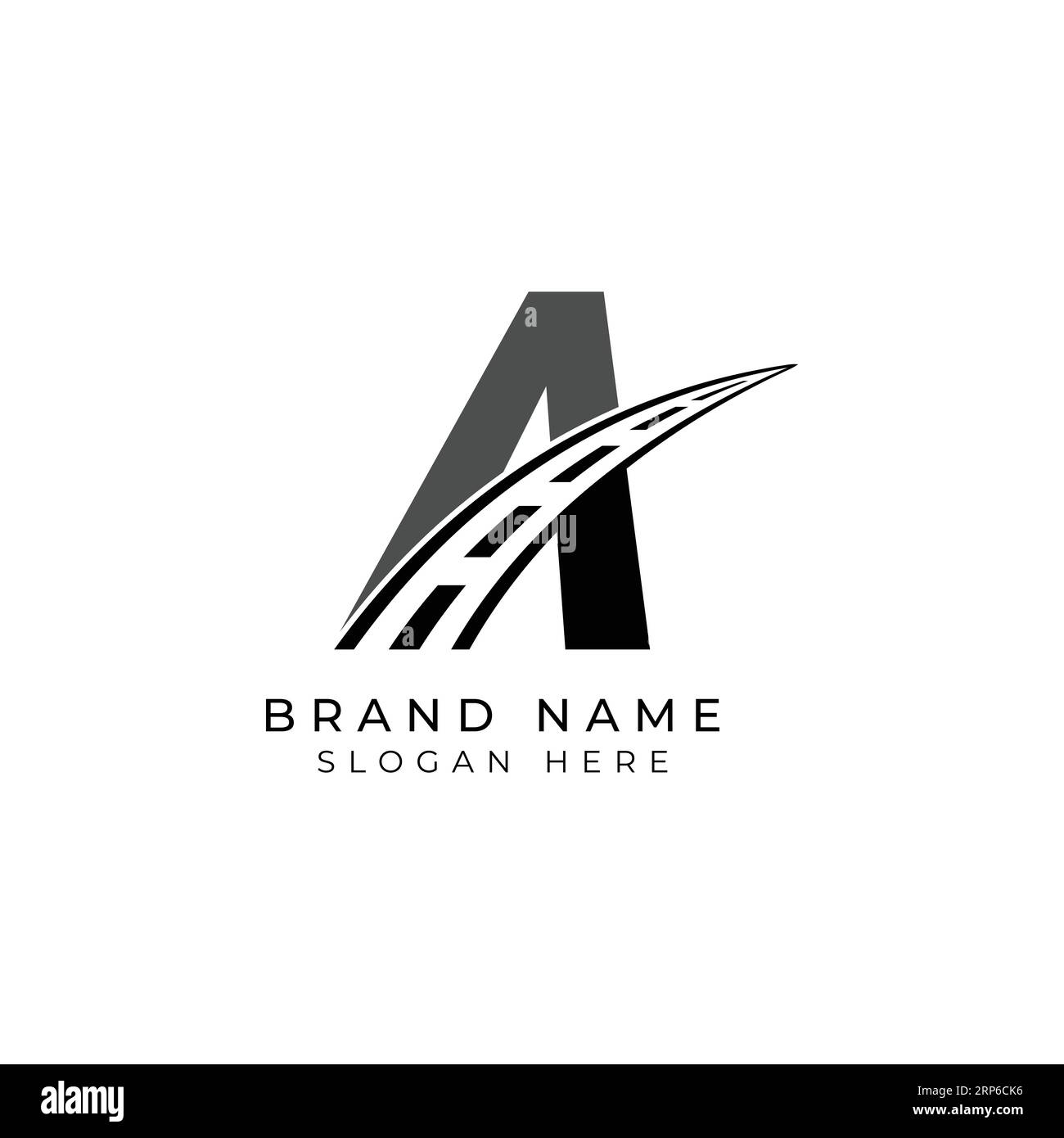 Buchstaben Sie Einen Logo-Asphalt als Identitätsnachweis. Konstruktionsvorlage Vektorillustration für Marke Stock Vektor