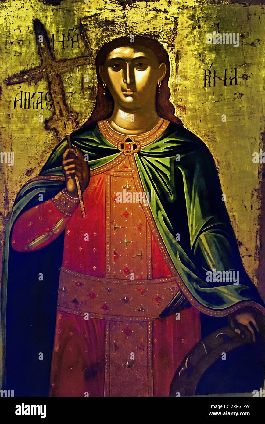Ikone der Heiligen Katharina 16 Jahrhundert Athen Griechenland Byzantinisches Museum Orthodoxe Kirche Griechisch ( Icon ) Stockfoto