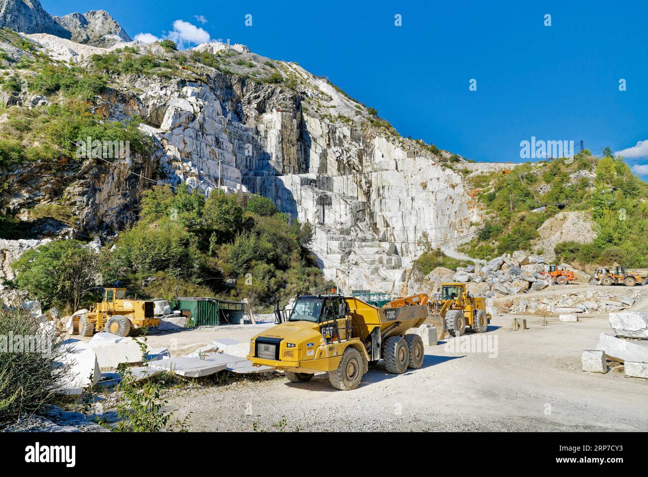 Marmor, Steinbuch, Carrara Marmorküche, Cave di Marmo di Carrara, Provinz Massa-Carrara, Toskana, Italien Stockfoto