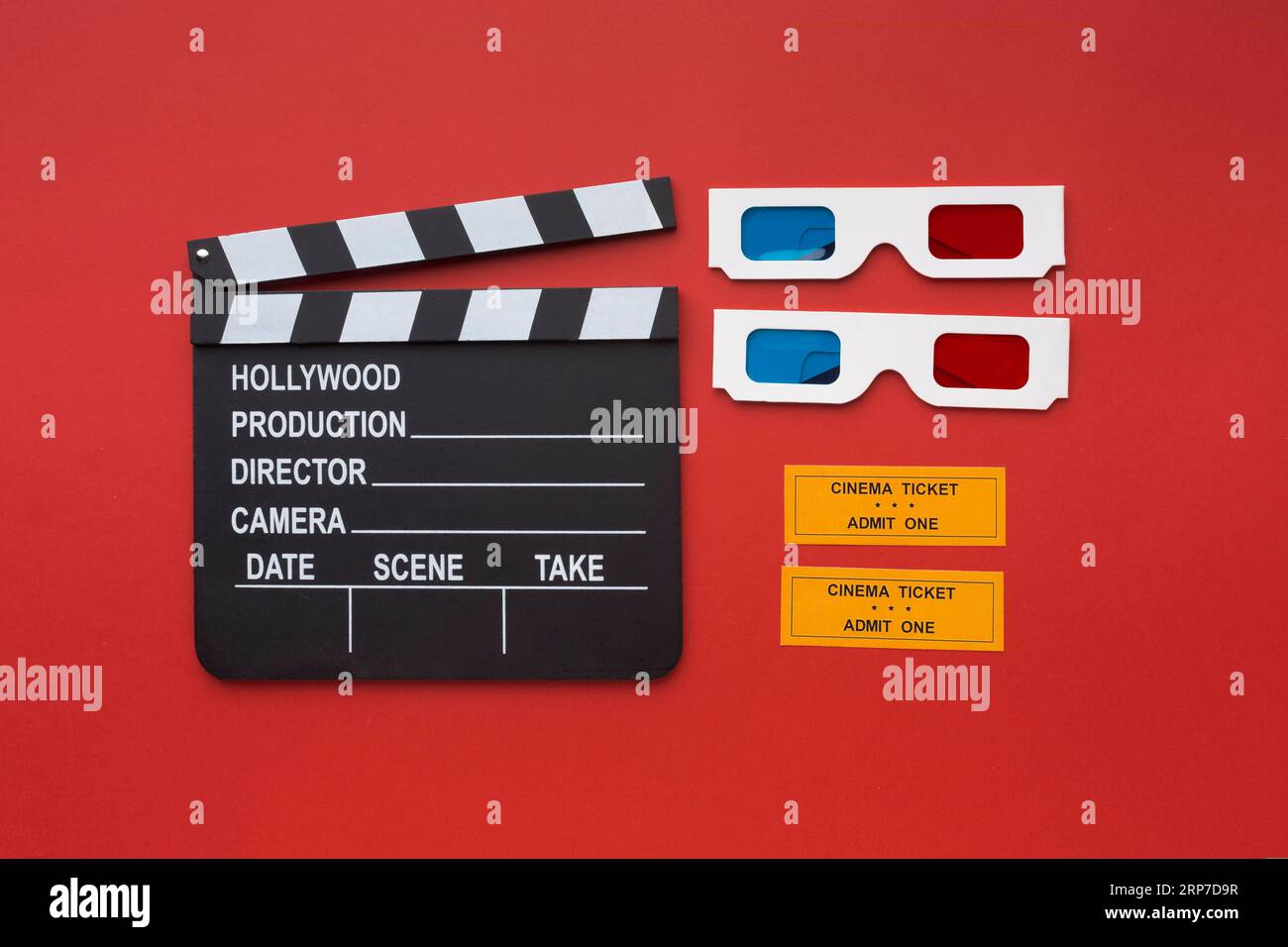 Eintrittskarten für 3D-Kinogläser Stockfoto