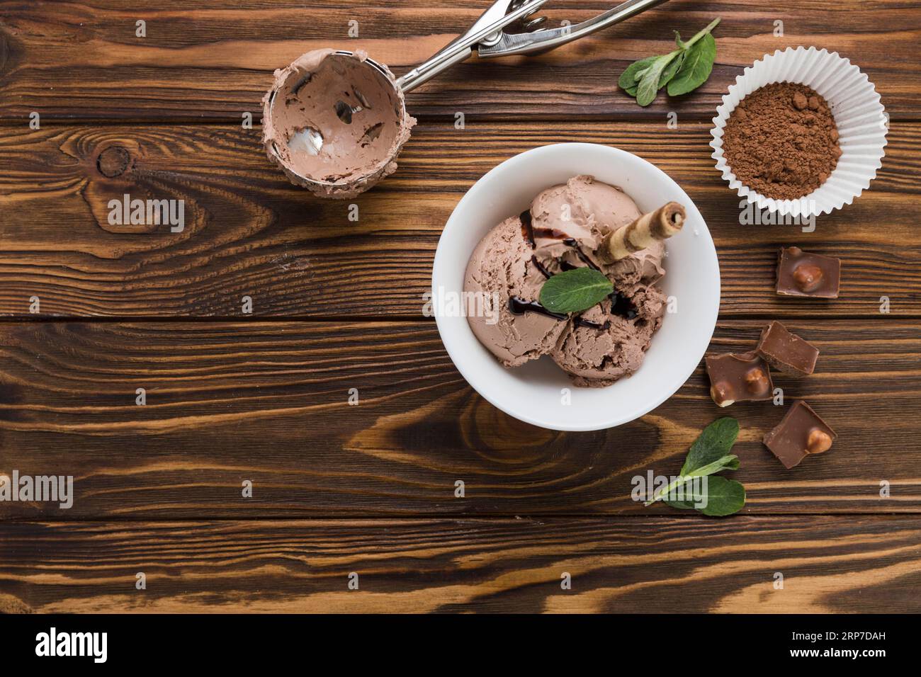 Appetitliches Schokoladeneis Stockfoto